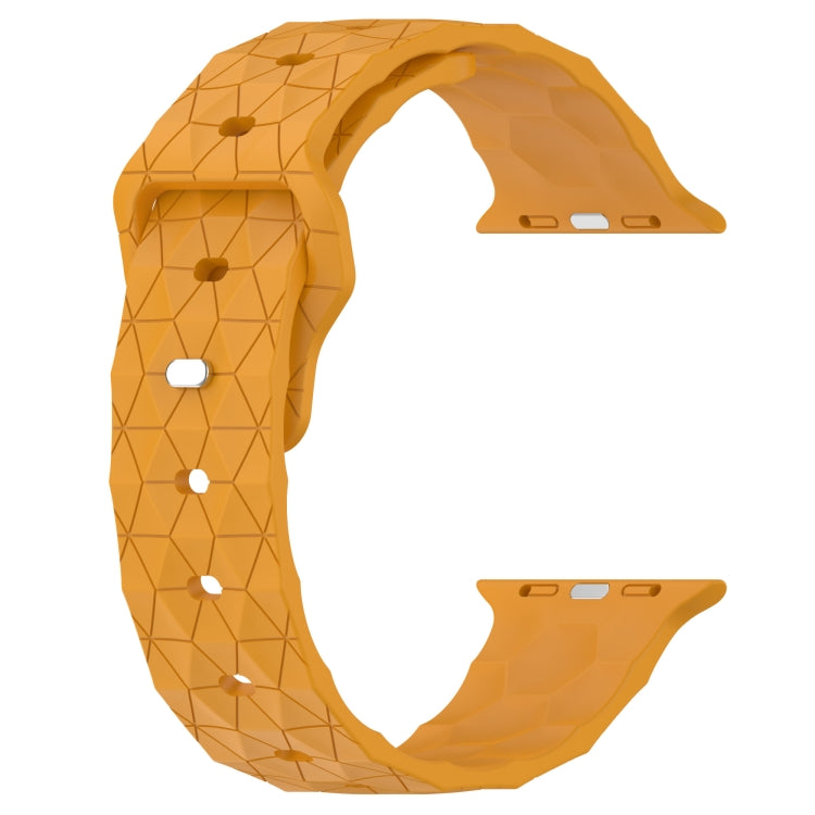 Football Texture Silicone Watch Band For Apple Watch 5 44mm(Yellow) - Watch Bands by PMC TechLife | Online Shopping South Africa | PMC TechLife