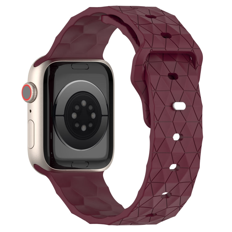 Football Texture Silicone Watch Band For Apple Watch 3 38mm(Wine Red) - Watch Bands by PMC TechLife | Online Shopping South Africa | PMC TechLife
