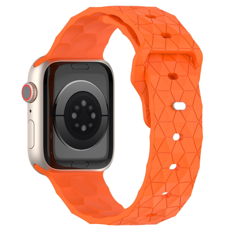 Football Texture Silicone Watch Band For Apple Watch 38mm(Orange) - Watch Bands by PMC TechLife | Online Shopping South Africa | PMC TechLife
