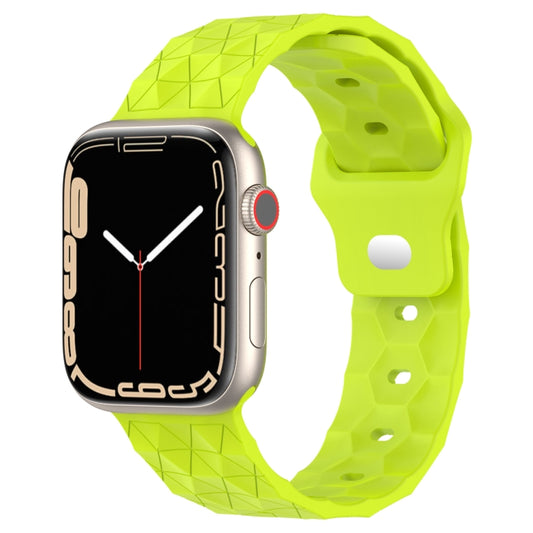 Football Texture Silicone Watch Band For Apple Watch 38mm(Limes Green) - Watch Bands by PMC Jewellery | Online Shopping South Africa | PMC Jewellery