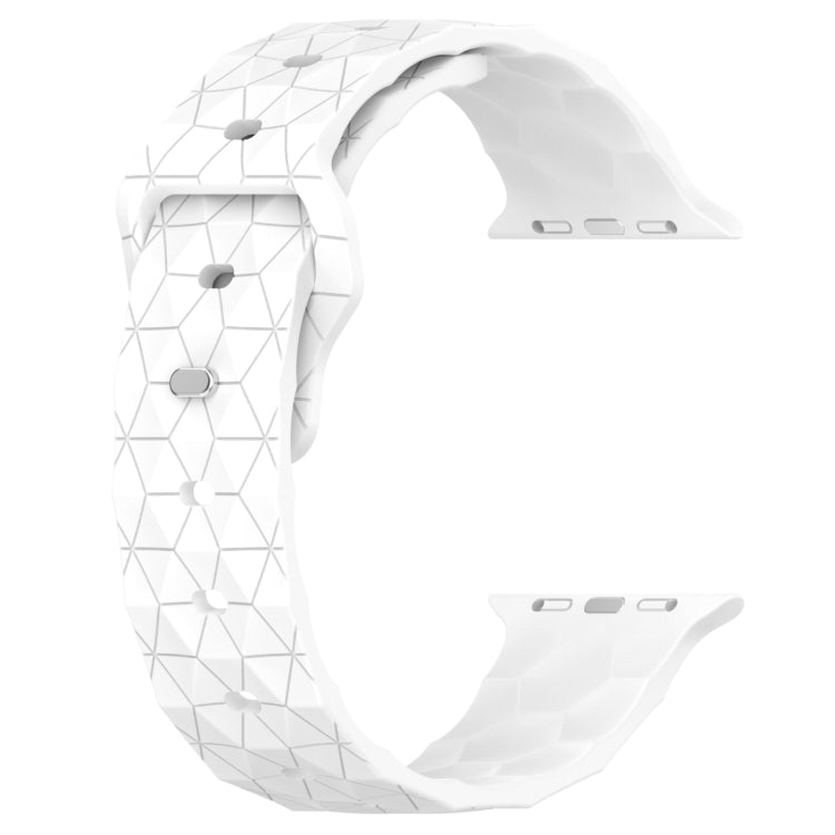 Football Texture Silicone Watch Band For Apple Watch 9 45mm(White) - Watch Bands by PMC TechLife | Online Shopping South Africa | PMC TechLife