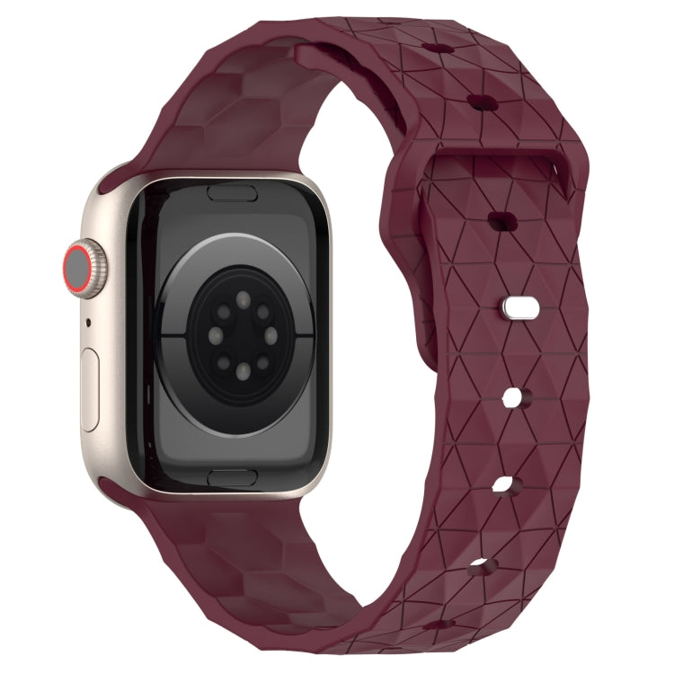 Football Texture Silicone Watch Band For Apple Watch 9 45mm(Wine Red) - free shipping - PMC TechLife - Order now!