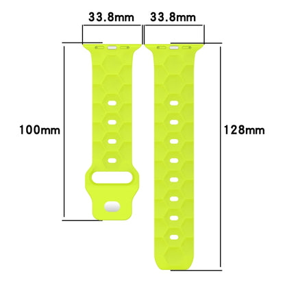 Football Texture Silicone Watch Band For Apple Watch 6 40mm(Limes Green) - Watch Bands by PMC Jewellery | Online Shopping South Africa | PMC Jewellery