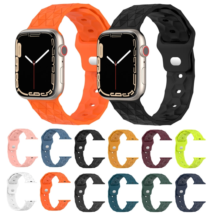 Football Texture Silicone Watch Band For Apple Watch 9 45mm(Black) - Watch Bands by PMC TechLife | Online Shopping South Africa | PMC TechLife