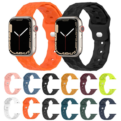 Football Texture Silicone Watch Band For Apple Watch 8 45mm(Orange) - Watch Bands by PMC Jewellery | Online Shopping South Africa | PMC Jewellery