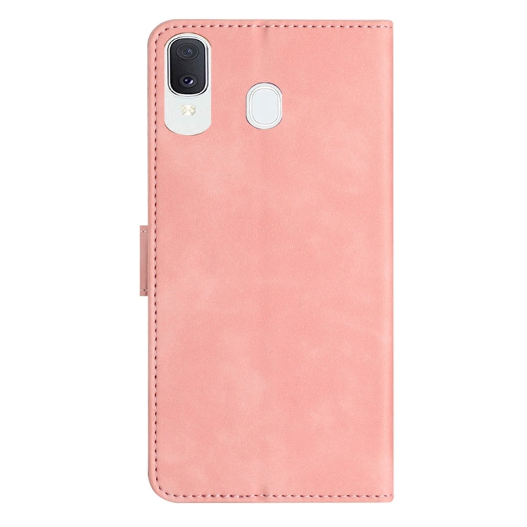 For Samsung Galaxy A20 / A30 Seven Butterflies Embossed Leather Phone Case(Pink) - Galaxy Phone Cases by PMC TechLife | Online Shopping South Africa | PMC TechLife | Buy Now Pay Later Mobicred