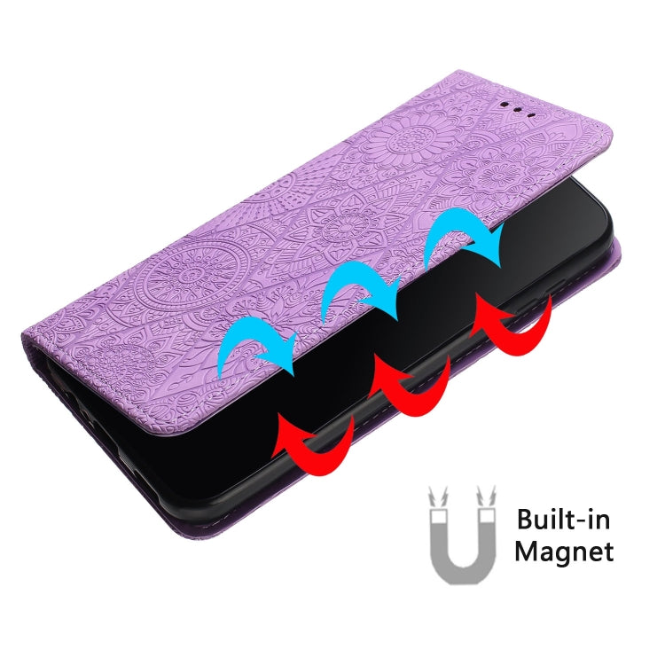 For Samsung Galaxy S22 5G Ethnic Embossed Adsorption Leather Phone Case(Purple) - free shipping - PMC TechLife - Order now!