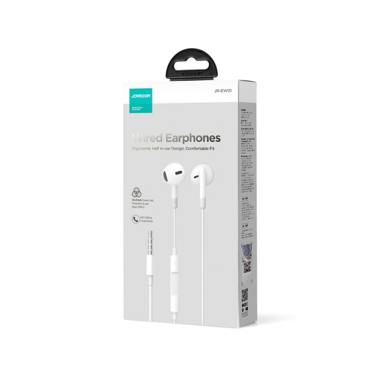 JOYROOM JR-EW01 3.5mm Half In-Ear Wired Earphone, Length: 1.2m(White) - In Ear Wired Earphone by JOYROOM | Online Shopping South Africa | PMC TechLife
