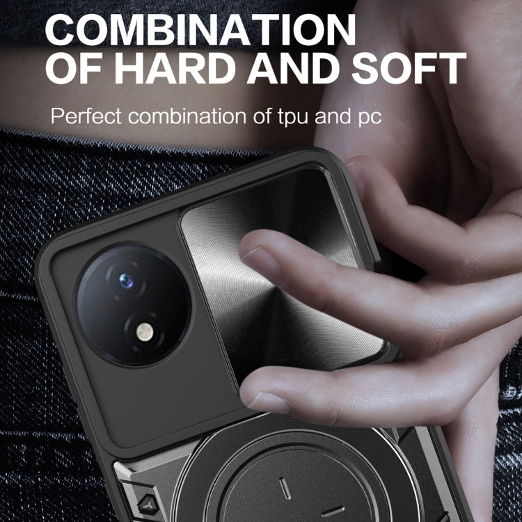 For Xiaomi Poco X4 Pro 5G CD Texture Sliding Camshield Magnetic Holder Phone Case(Purple) - free shipping - PMC TechLife - Order now!