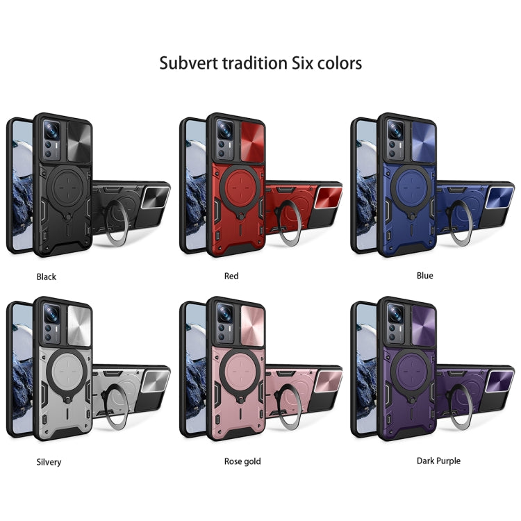 For Xiaomi 12T / 12T Pro CD Texture Sliding Camshield Magnetic Holder Phone Case(Pink) - free shipping - PMC TechLife - Order now!