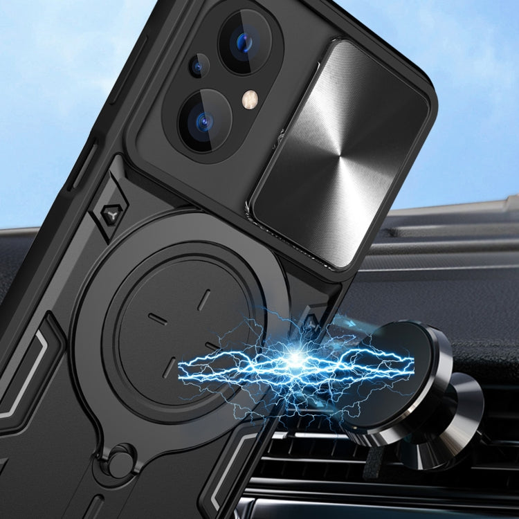 For Xiaomi Poco M5 5G CD Texture Sliding Camshield Magnetic Holder Phone Case(Black) - free shipping - PMC TechLife - Order now!