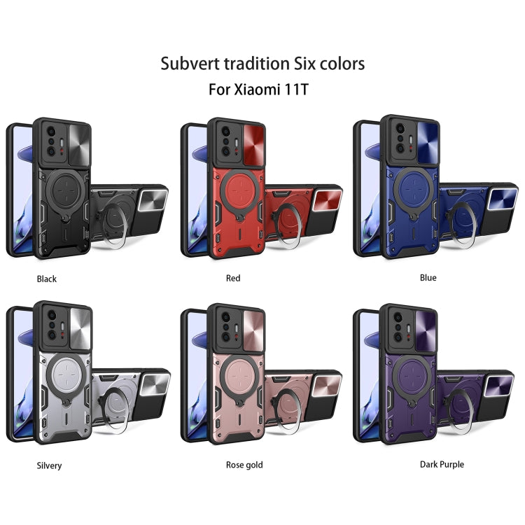 For Xiaomi 11T CD Texture Sliding Camshield Magnetic Holder Phone Case(Red) - free shipping - PMC TechLife - Order now!