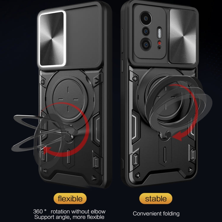 For Xiaomi 11T CD Texture Sliding Camshield Magnetic Holder Phone Case(Red) - free shipping - PMC TechLife - Order now!