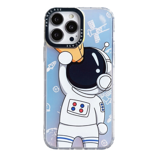 For iPhone 14 Plus Astronaut Pattern Shockproof PC Protective Phone Case(White with Telescope) - iPhone 14 Plus Cases by PMC Jewellery | Online Shopping South Africa | PMC Jewellery