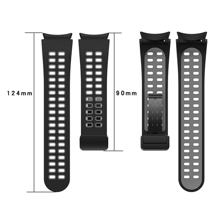 For Samsung Galaxy Watch5 Double-row Hole Folding Buckle Silicone Watch Band(Pink White) - Watch Bands by PMC TechLife | Online Shopping South Africa | PMC TechLife