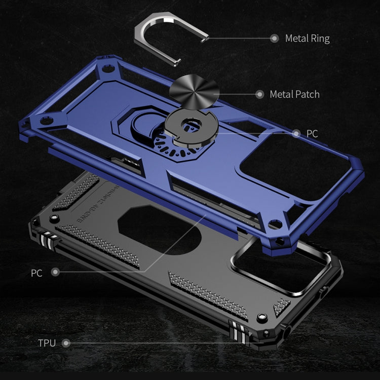 For Xiaomi Redmi Note 12 4G Global Shockproof TPU + PC Phone Case with Holder(Blue) - free shipping - PMC TechLife - Order now!