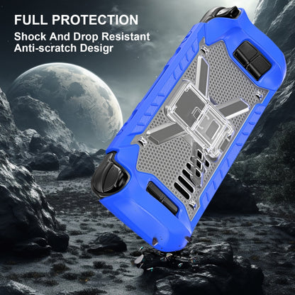 For Steam Deck Shockproof Game Console Case with Holder & Shoulder Strap(Blue+Transparent) - Accessories by PMC Jewellery | Online Shopping South Africa | PMC Jewellery