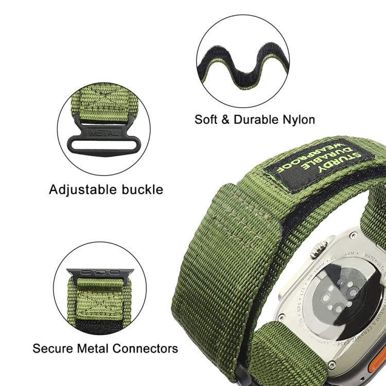 Nylon Two Section Watch Band For Apple Watch Ultra 49mm(Dark Green) - Watch Bands by PMC TechLife | Online Shopping South Africa | PMC TechLife