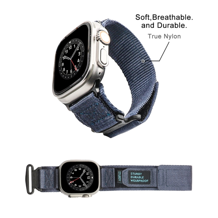 Nylon Two Section Watch Band For Apple Watch 7 45mm(Blue) - Watch Bands by PMC TechLife | Online Shopping South Africa | PMC TechLife