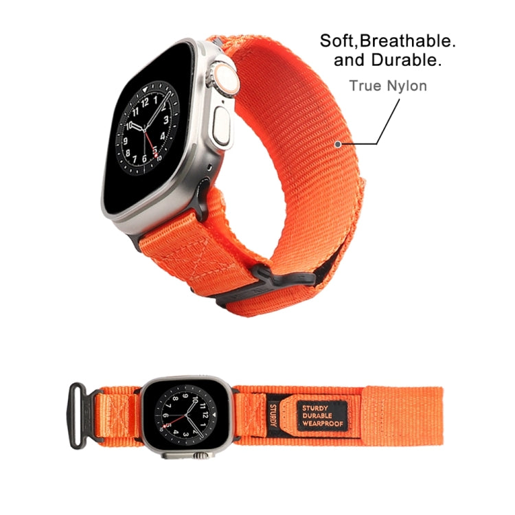 Nylon Two Section Watch Band For Apple Watch SE 44mm(Orange) - Watch Bands by PMC Jewellery | Online Shopping South Africa | PMC Jewellery