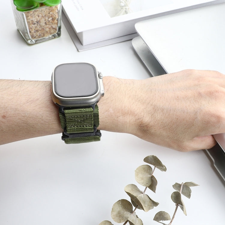 Nylon Two Section Watch Band For Apple Watch 4 44mm(Dark Green) - Watch Bands by PMC TechLife | Online Shopping South Africa | PMC TechLife