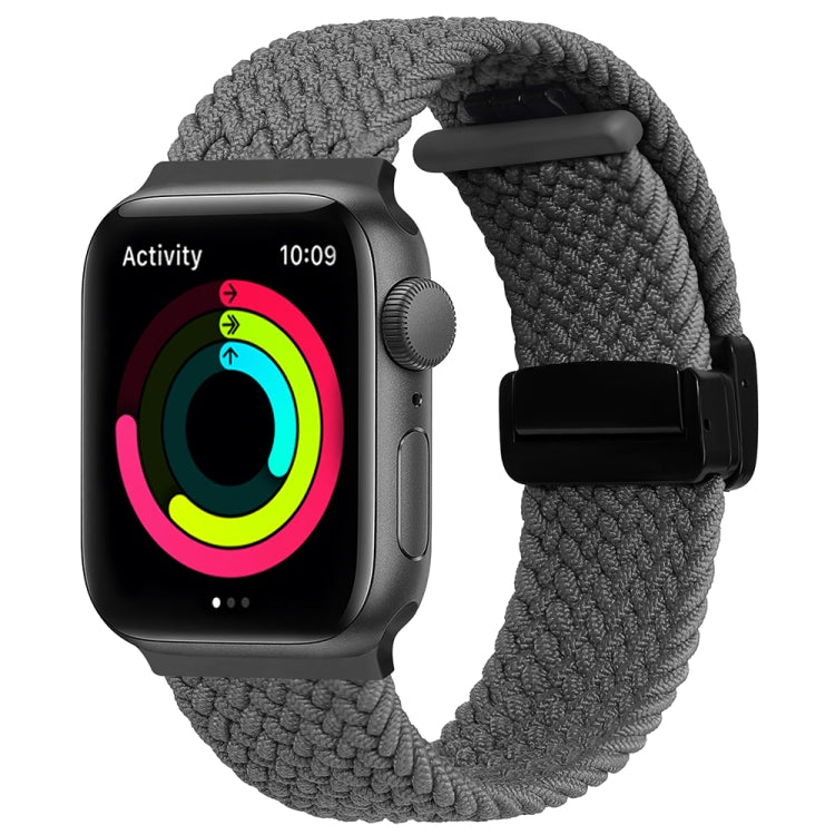 Magnetic Fold Clasp Woven Watch Band For Apple Watch Ultra 49mm(Grey) - Watch Bands by PMC TechLife | Online Shopping South Africa | PMC TechLife