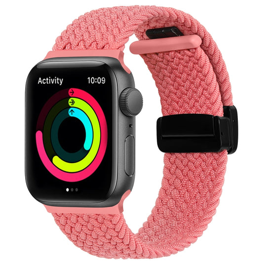 Magnetic Fold Clasp Woven Watch Band For Apple Watch 6 40mm(Pink) - Watch Bands by PMC Jewellery | Online Shopping South Africa | PMC Jewellery