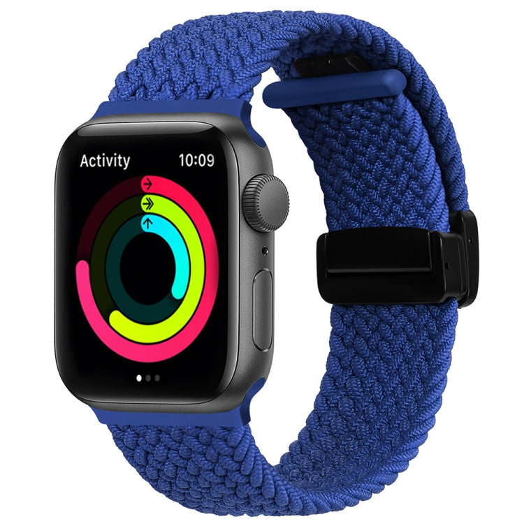 Magnetic Fold Clasp Woven Watch Band For Apple Watch 5 44mm(Blue) - Watch Bands by PMC TechLife | Online Shopping South Africa | PMC TechLife
