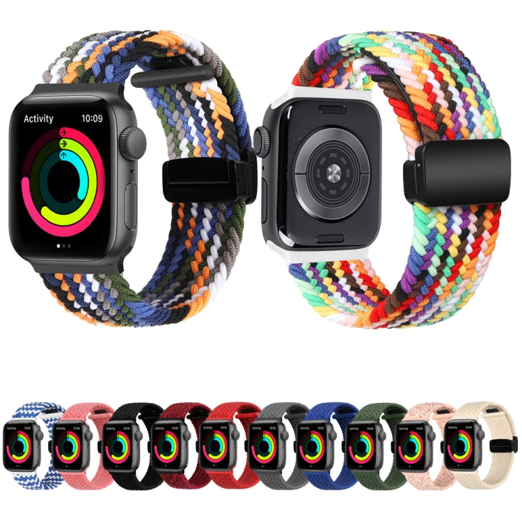 Magnetic Fold Clasp Woven Watch Band For Apple Watch SE 2023 44mm(Red) - free shipping - PMC TechLife - Order now!