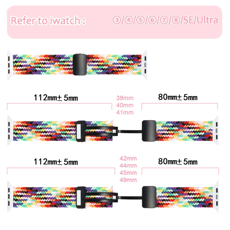 Magnetic Fold Clasp Woven Watch Band For Apple Watch SE 2023 44mm(Green) - Watch Bands by PMC TechLife | Online Shopping South Africa | PMC TechLife