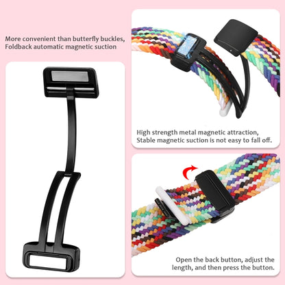 Magnetic Fold Clasp Woven Watch Band For Apple Watch 8 45mm(Starlight Color) - Watch Bands by PMC Jewellery | Online Shopping South Africa | PMC Jewellery