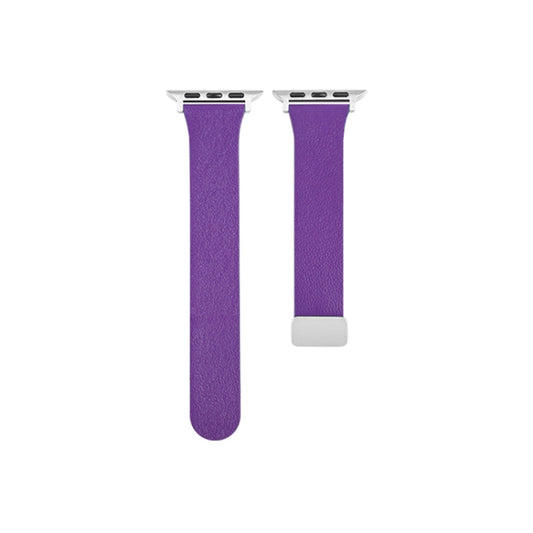 Sheepskin Texture Magnetic Folding Buckle Watch Band For Apple Watch 7 41mm(Purple) - Watch Bands by PMC Jewellery | Online Shopping South Africa | PMC Jewellery