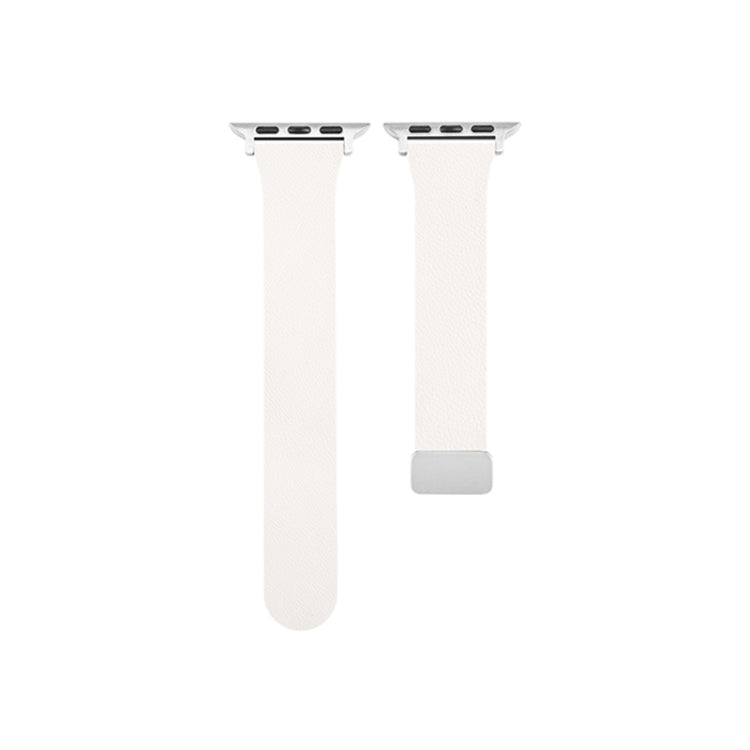 Sheepskin Texture Magnetic Folding Buckle Watch Band For Apple Watch 42mm(White) - Watch Bands by PMC TechLife | Online Shopping South Africa | PMC TechLife