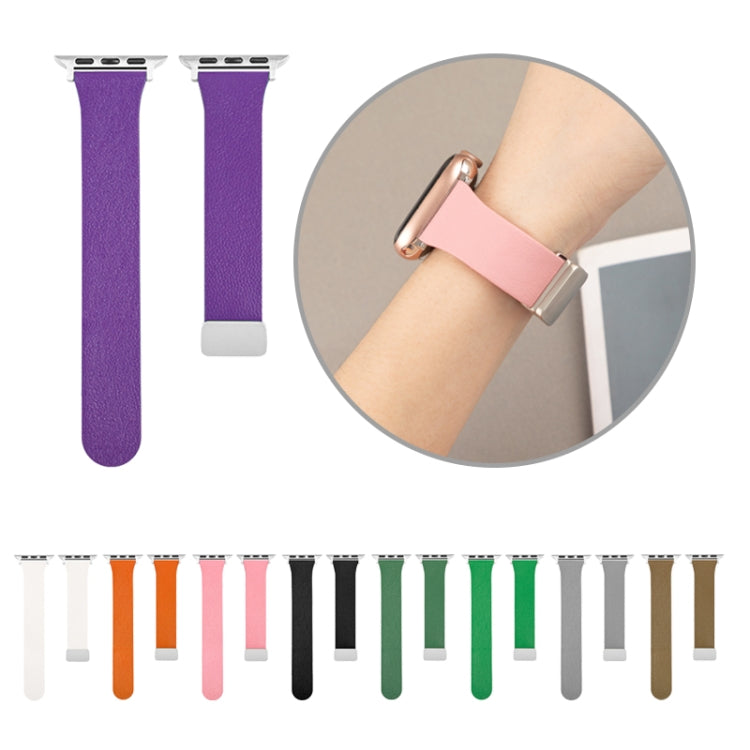 Sheepskin Texture Magnetic Folding Buckle Watch Band For Apple Watch 2 38mm(White) - Watch Bands by PMC TechLife | Online Shopping South Africa | PMC TechLife