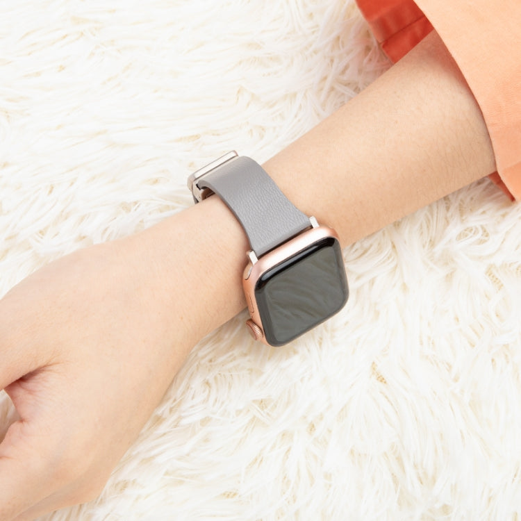 Sheepskin Texture Magnetic Folding Buckle Watch Band For Apple Watch 38mm(White) - Watch Bands by PMC TechLife | Online Shopping South Africa | PMC TechLife