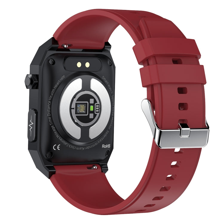 E530 1.91 inch IP68 Waterproof Silicone Band Smart Watch Supports ECG / Non-invasive Blood Sugar(Red) - Smart Watches by PMC Jewellery | Online Shopping South Africa | PMC Jewellery