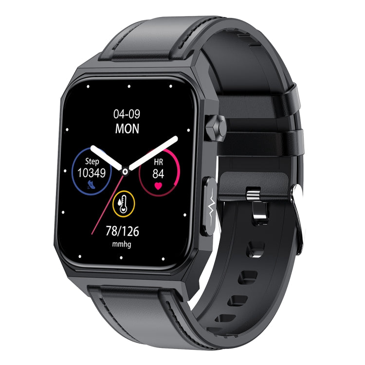 E530 1.91 inch IP68 Waterproof Leather Band Smart Watch Supports ECG / Non-invasive Blood Sugar(Black) - Smart Watches by PMC Jewellery | Online Shopping South Africa | PMC Jewellery