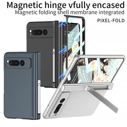 For Google Pixel Fold GKK Integrated Fold Hinge Full Coverage Phone Case with Holder(Black) - Google Cases by GKK | Online Shopping South Africa | PMC Jewellery