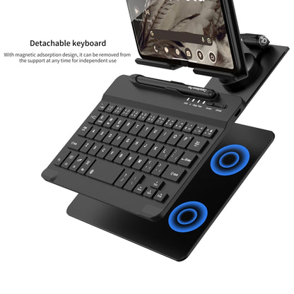 For Google Pixel Fold GKK Folding Bluetooth Keyboard Holder with Pen + Holder + Keyboard + Mouse(Grey) - Google Cases by GKK | Online Shopping South Africa | PMC Jewellery | Buy Now Pay Later Mobicred