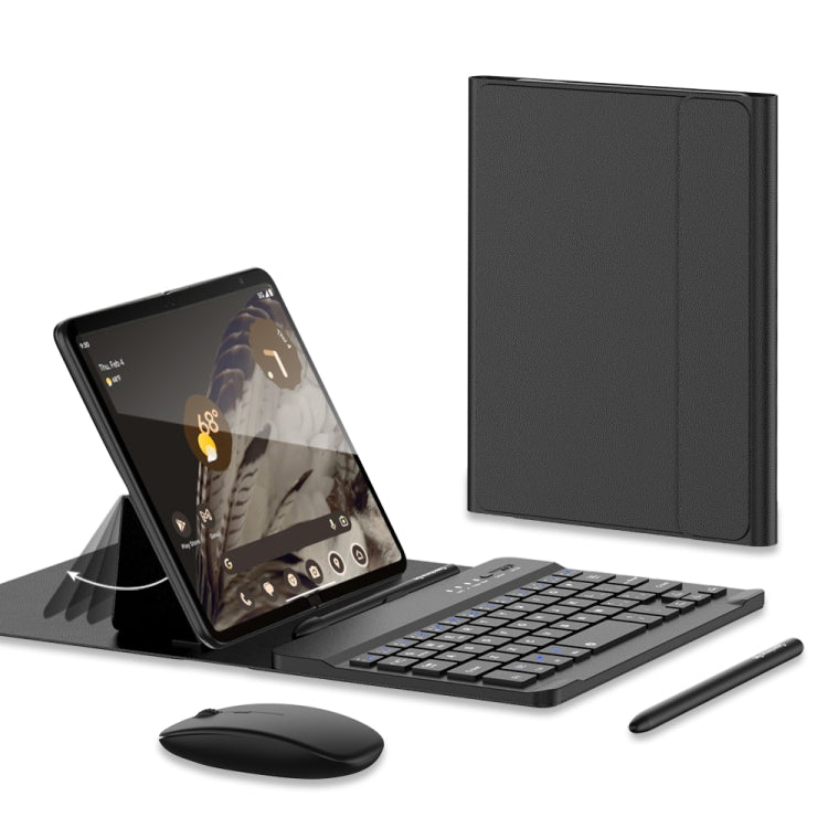 For Google Pixel Fold GKK Gear Adjustment Bluetooth Keyboard Leather Case with Pen + Keyboard + Mouse + Case(Black) - Google Cases by GKK | Online Shopping South Africa | PMC Jewellery | Buy Now Pay Later Mobicred