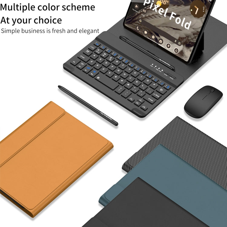 For Google Pixel Fold GKK Gear Adjustment Bluetooth Keyboard Leather Case with Pen + Keyboard + Mouse + Case(Black) - Google Cases by GKK | Online Shopping South Africa | PMC Jewellery | Buy Now Pay Later Mobicred