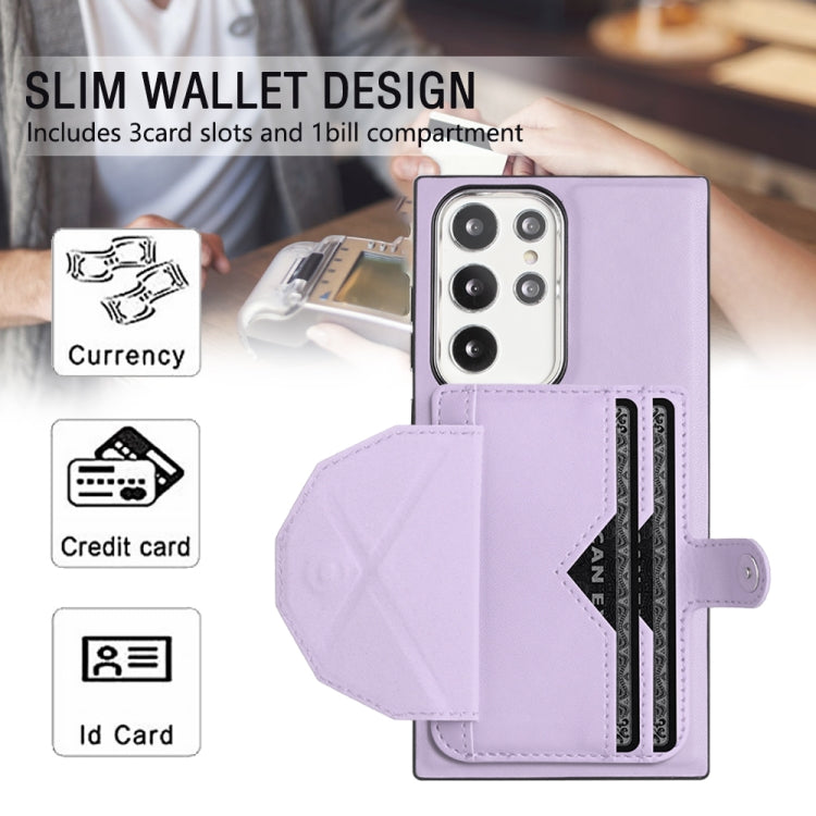 For Samsung Galaxy S23 Ultra Shockproof Leather Phone Case with Card Holder(Purple) - free shipping - PMC TechLife - Order now!