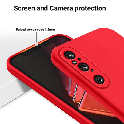 For Sony Xperia 1 V Pure Color Liquid Silicone Shockproof Phone Case(Red) - Sony Cases by PMC Jewellery | Online Shopping South Africa | PMC Jewellery