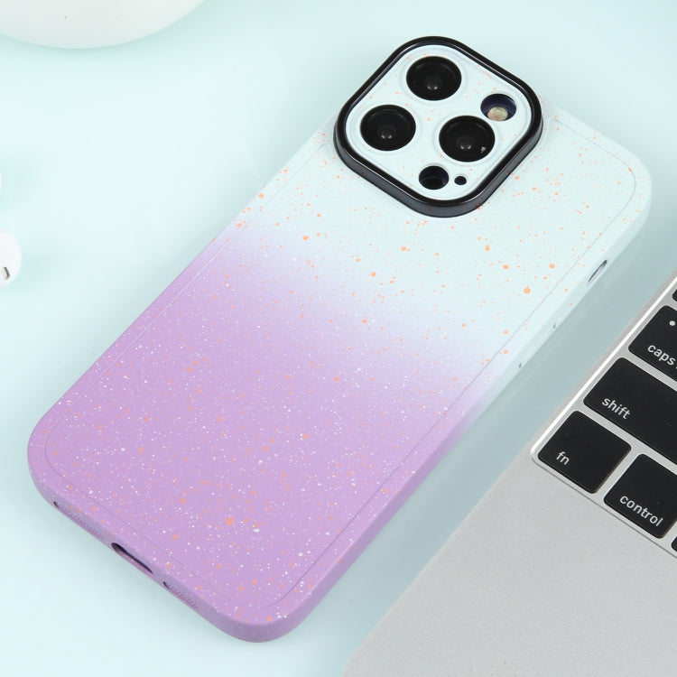 For iPhone 14 Pro Gradient Starry Silicone Phone Case with Lens Film(White Purple) - free shipping - PMC TechLife - Order now!