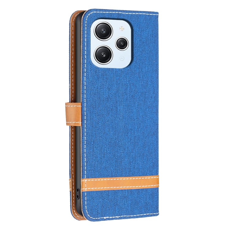 For Xiaomi Redmi 12 4G Color Block Denim Texture Leather Phone Case(Royal Blue) - free shipping - PMC TechLife - Order now!
