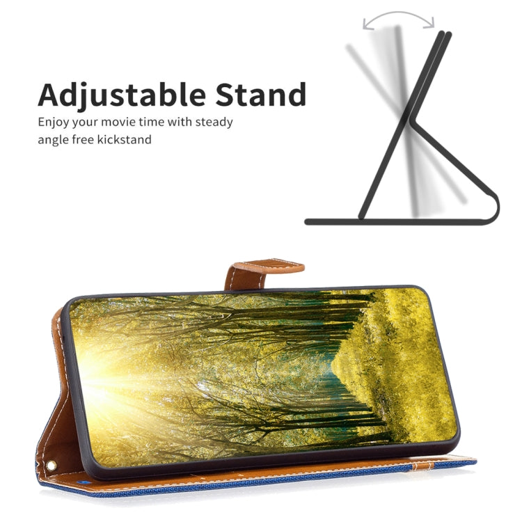 For Xiaomi Redmi 12 4G Color Block Denim Texture Leather Phone Case(Royal Blue) - free shipping - PMC TechLife - Order now!