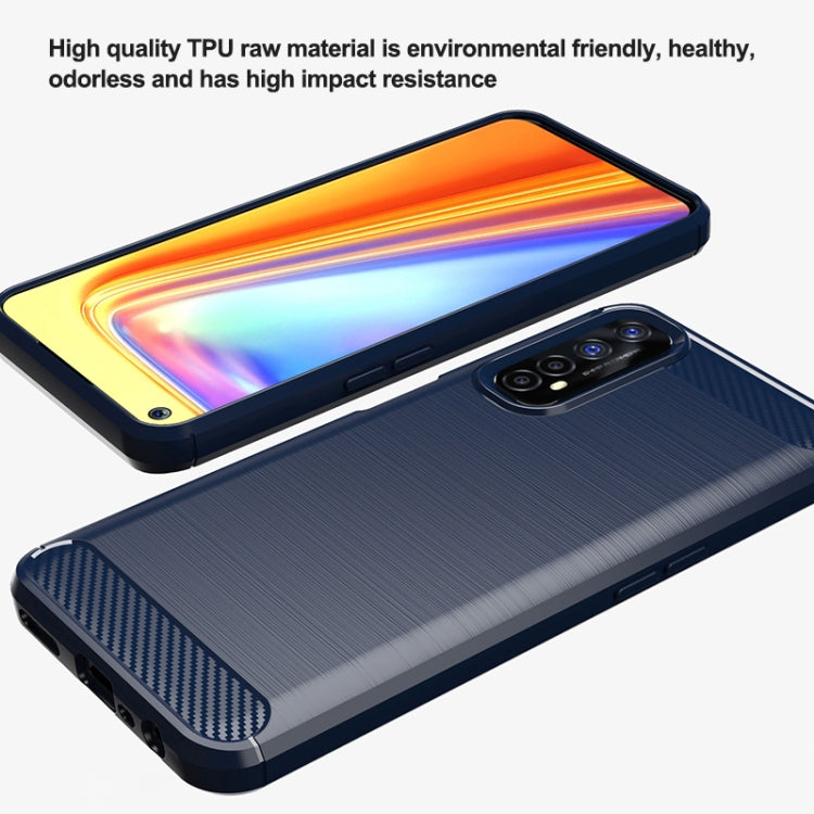For Realme 7 Brushed Texture Carbon Fiber TPU Phone Case(Blue) - free shipping - PMC TechLife - Order now!
