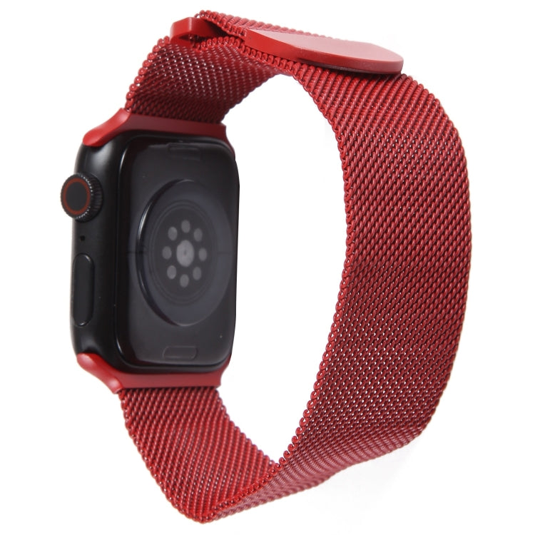 For Apple Watch Ultra 49mm Milanese Metal Magnetic Watch Band(Red) - Watch Bands by PMC Jewellery | Online Shopping South Africa | PMC Jewellery