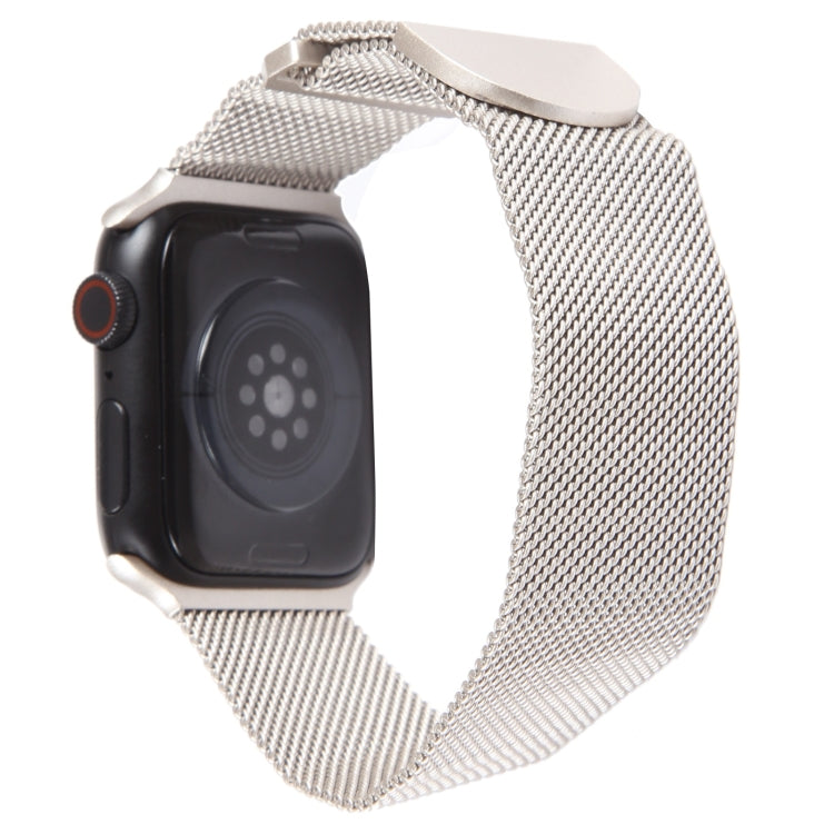 For Apple Watch 8 41mm Milanese Metal Magnetic Watch Band(Starlight) - Watch Bands by PMC Jewellery | Online Shopping South Africa | PMC Jewellery