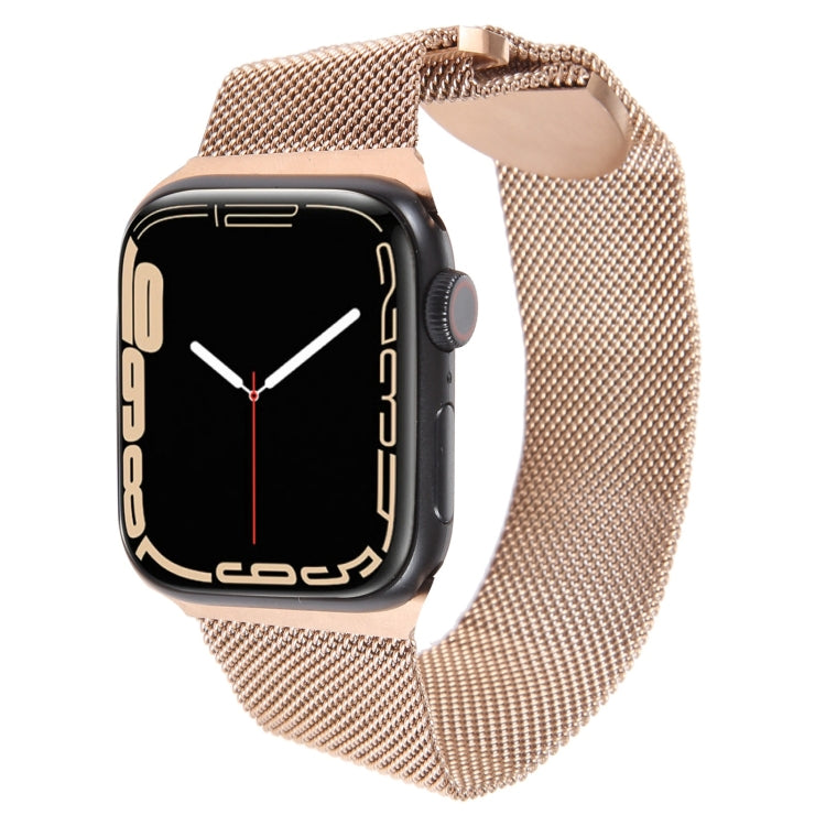 For Apple Watch 7 41mm Milanese Metal Magnetic Watch Band(Rose Gold) - Watch Bands by PMC Jewellery | Online Shopping South Africa | PMC Jewellery